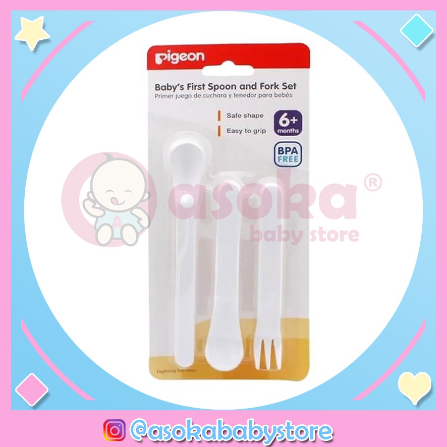 Pigeon Baby First Spoon &amp; Fork Set ASOKA