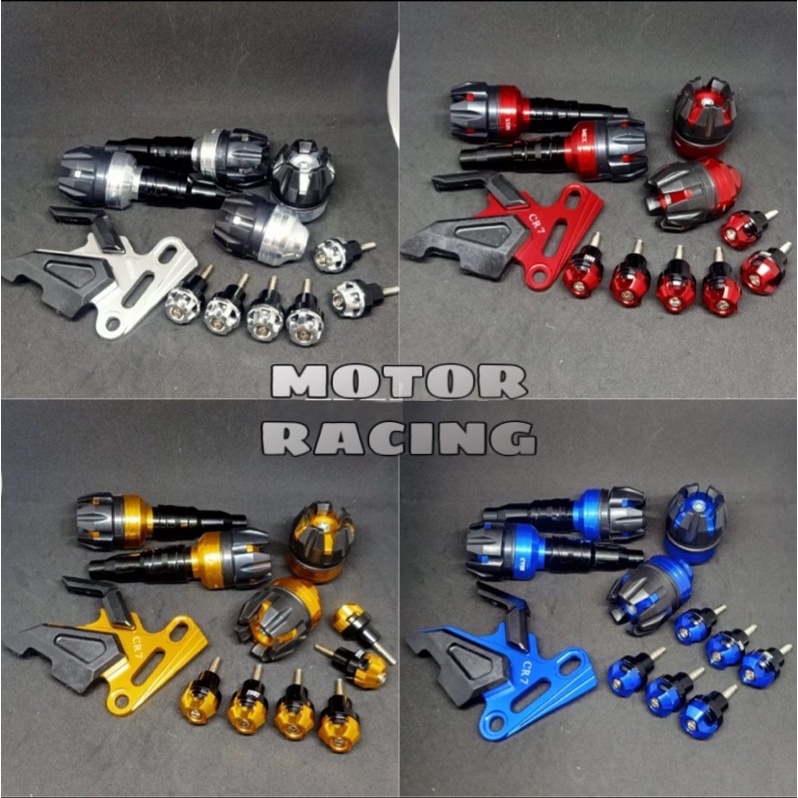 [ PROMO PAKET NMAX , AEROX , LEXI ] 2PC JALU PELINDUNG KENALPOT + COVER KALIVER + BAUT MONEL SPAKBOR &amp; KNALPOT + JALU AS RODA DEPAN