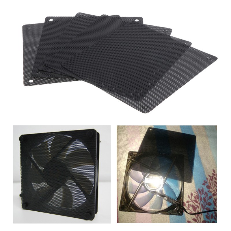 CRE  5Pc Computer Mesh PVC Case Fan Dust Filter Dustproof Cover Chassis Dust Cover