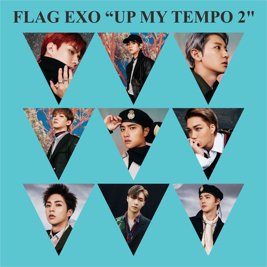 BUNTING FLAG EXO UP MY TEMPO Plus Tali Souvenir Kpop Murah