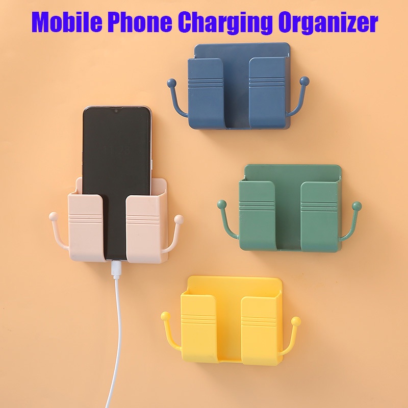 [Wall Mounted Mobile Phone Charging Organizer][Multifunctional Remote Control Storage Box ][Phone Plug Socket Wall Holder /Wall Mounted Nail-Free Space Saving Storage Rack]