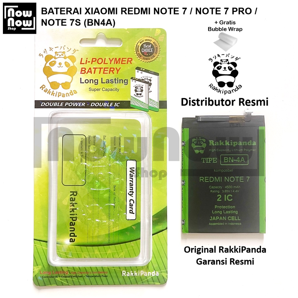 Baterai RakkiPanda Xiaomi Redmi Note 7 / Note 7 Pro / Note 7s BN4A BN 4A Original Batre Batrai Battery HP Garansi Resmi BN 4A