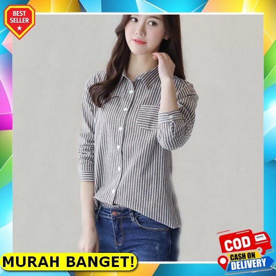 Green Leopard Print Shirt | Kemeja Wanita Lengan Panjang Motif Leopard Macam Hijau Sage Kerah Lexand