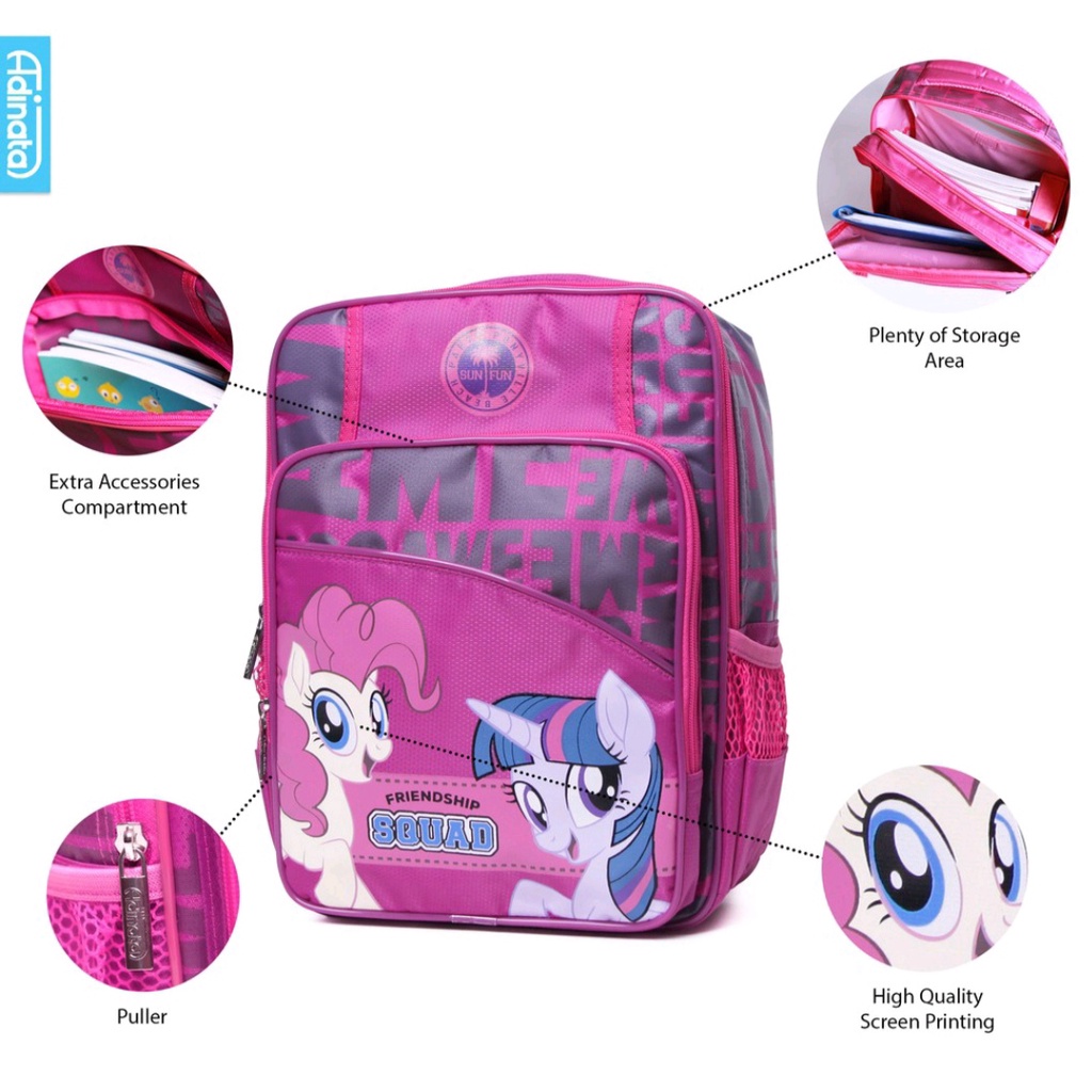 Gramedia Yogya - Adinata My Little Pony Squad Backpack M 1729-0183 / Tas Sekolah / Ransel anak