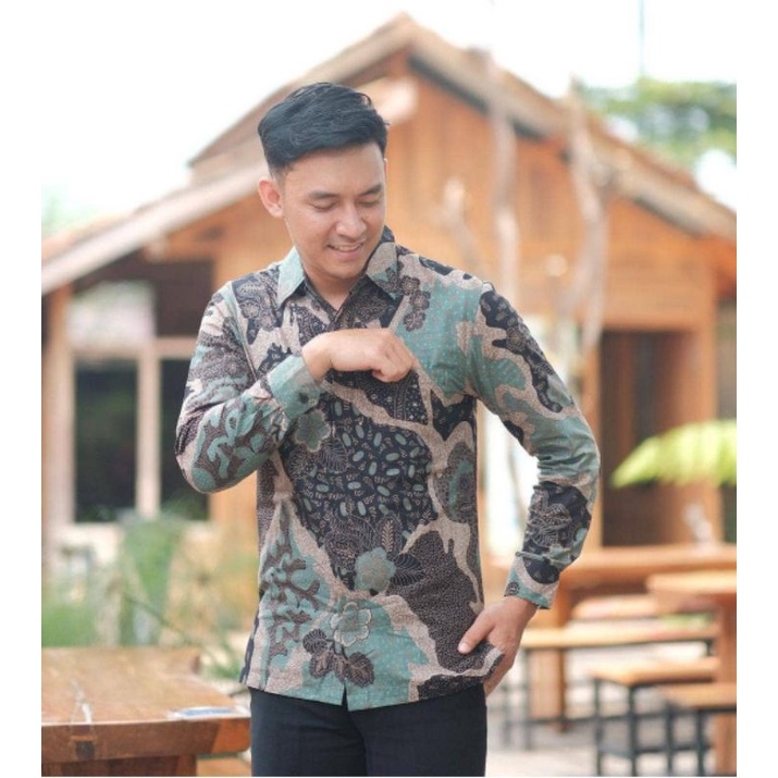 KEMEJA PANJANG ANJELA DAUN Batik Pria Slim Fit Kemeja Batik Pria Kemeja Batik Slim Fit Pria Batik Slim Fit Baju Batik Pria