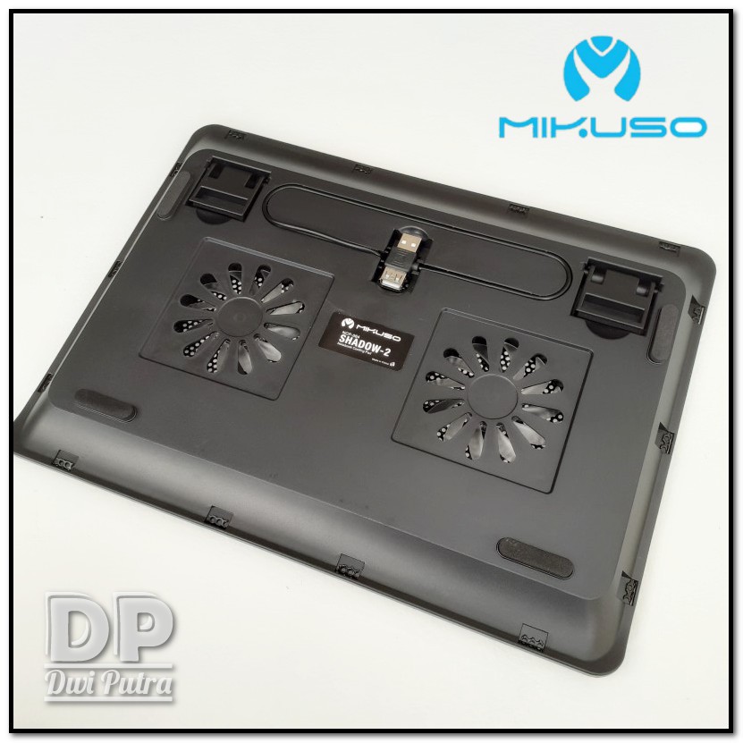 COOLING PAD MIKUSO NCP-064 SHIRON // BLUE LED SILENT DOUBLE FAN // NCP 064 NCP064 // COOLER PAD PENDINGIN LAPTOP NOTEBOOK