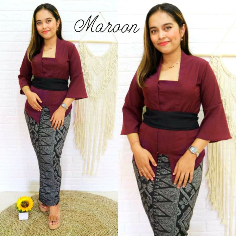 Kebaya polos Diamond cref bet lengan terompet / kebaya moscref bali