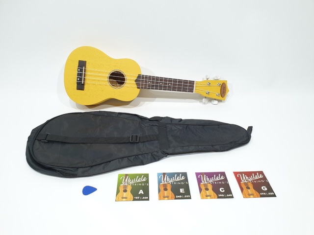 Ukulele Soprano Merk Aloha Seri AL-21 UK-21 Original Bonus Tas Senar Pick Senar 4 Ukuran 21 Inch