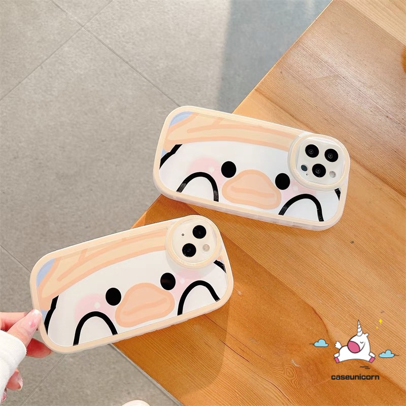 IPHONE Casing Ponsel Bebek Lucu Kompatibel Untuk Iphone11 7plus 8plus 78 6 6s Plus 13 12 14 Pro MAX XR X XS MAX SE 2020 Kartun Soft TPU Lembut Anti Jatuh Cover