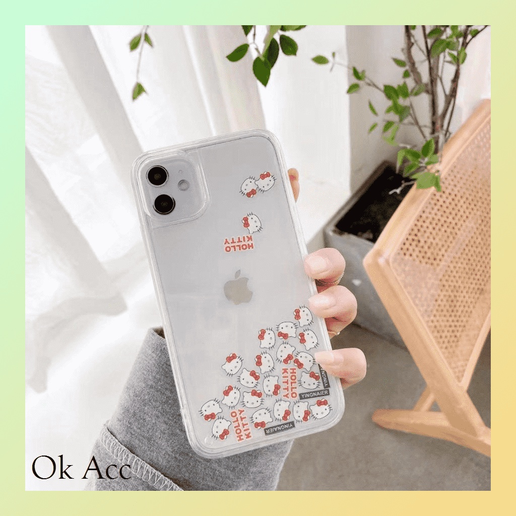 SoftCase Glitter air Hello Kitty Iphone 6 6s 7 8 SE 6+ 6s+ 7+ 8+ X Xs Xr Xs Max 11 12 13 Pro FH04