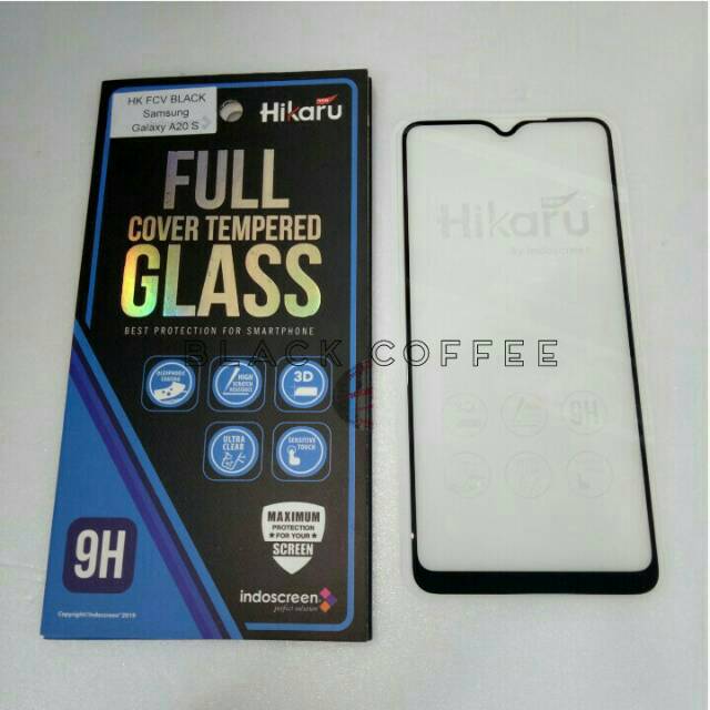 Tempered glass full samsung A20s 2019 screen guard Hikaru FCV