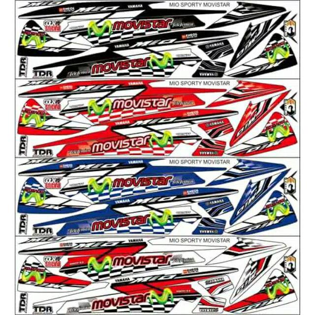 Striping variasi stiker lis bodi Mio sporty mio smile motif movistar TE2096