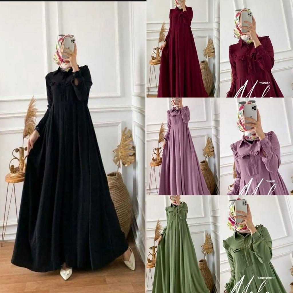 Mola Maxy Dress Crinkle Airflow Gamis Mola Bahan Crincle Airflow Premium Gamis Wanita Remaja Kekinia