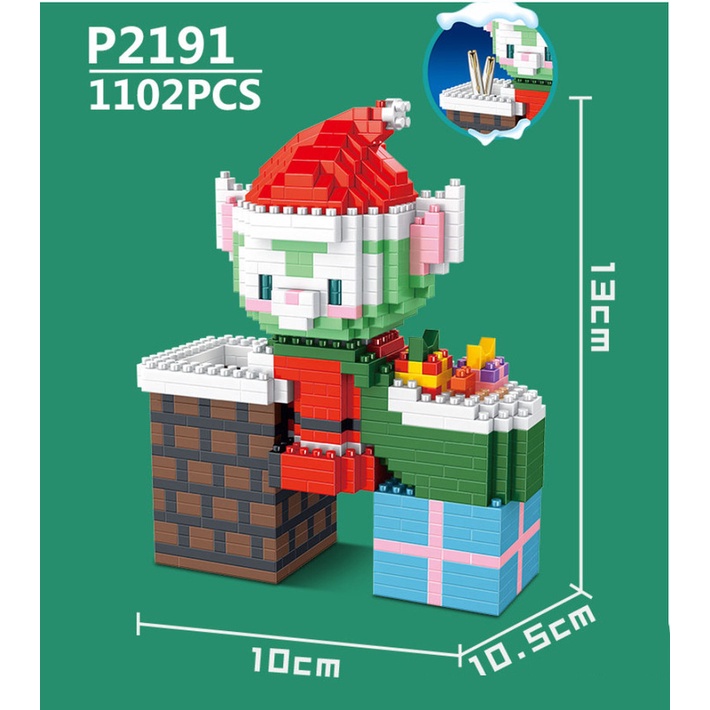 Merry Christmas Mini building Blocks Mainan Cinnamoroll HelloKitty Nano Block Lucu Untuk Hadiah Anak