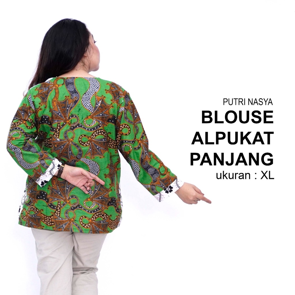 Atasan Batik Blouse Big Size Wanita Kerja Jumbo LD 140 Model Blus Jumbo Formal Seragam Batik Big