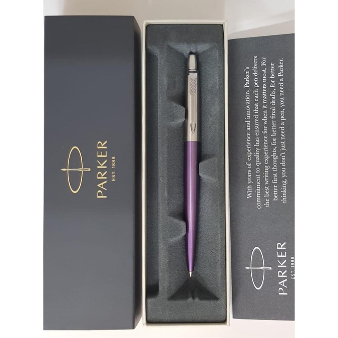 

HARGA SPESIAL Pulpen Parker New Jotter Victoria Violet ( Ungu ) CT Klip Silver