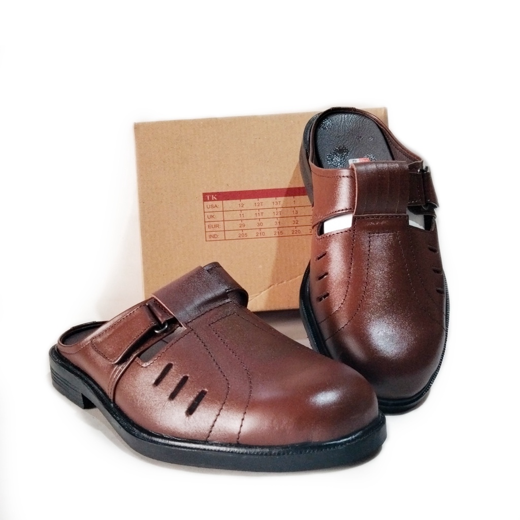 Sandal selop bustong pria dewasa/sepatu sandal asli kulit sapi