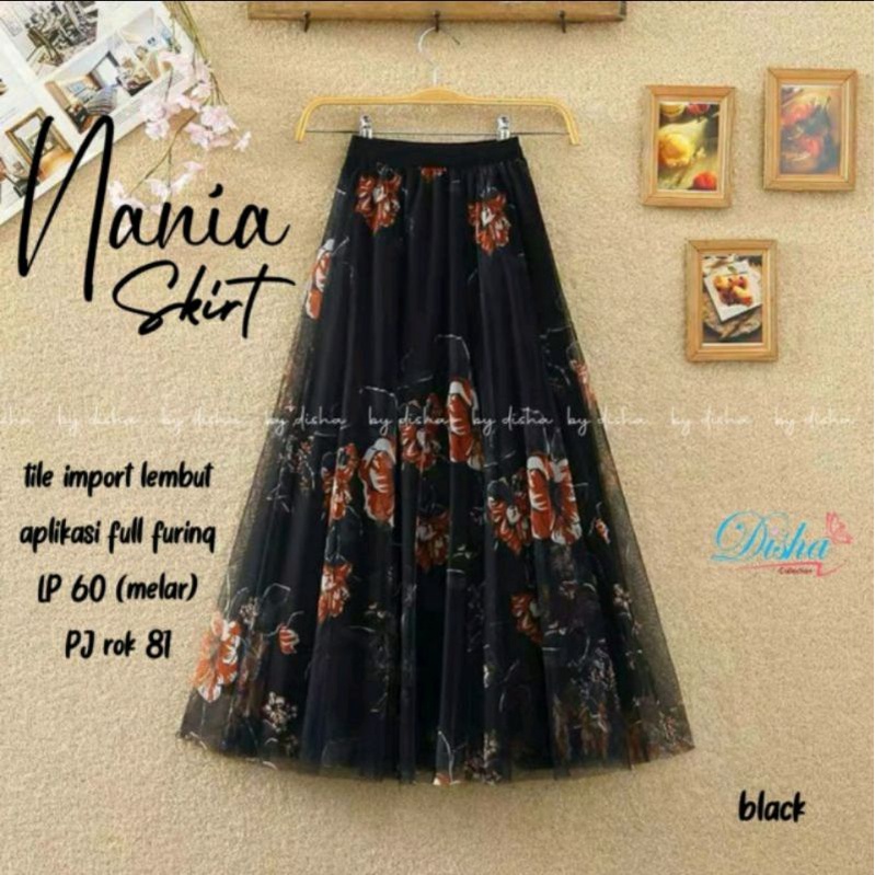 ROK TILE BUNGA WANITA PANJANG DEWASA IMPORT BKK NANIA SKIRT