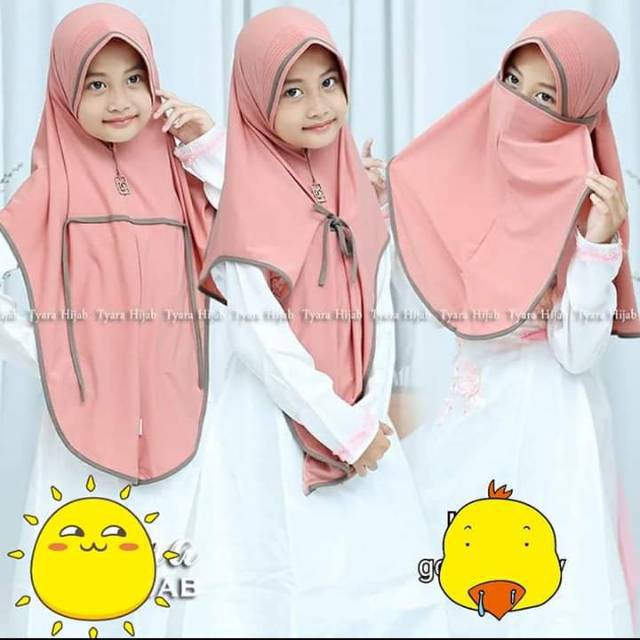 HIJAB NIQAB 3in1 ANAK / KERUDUNG MASKER ANAK / HIJAB ANAK KHIMAR AISYAH 3 In 1 /JILBAB BERGO ANAK SD