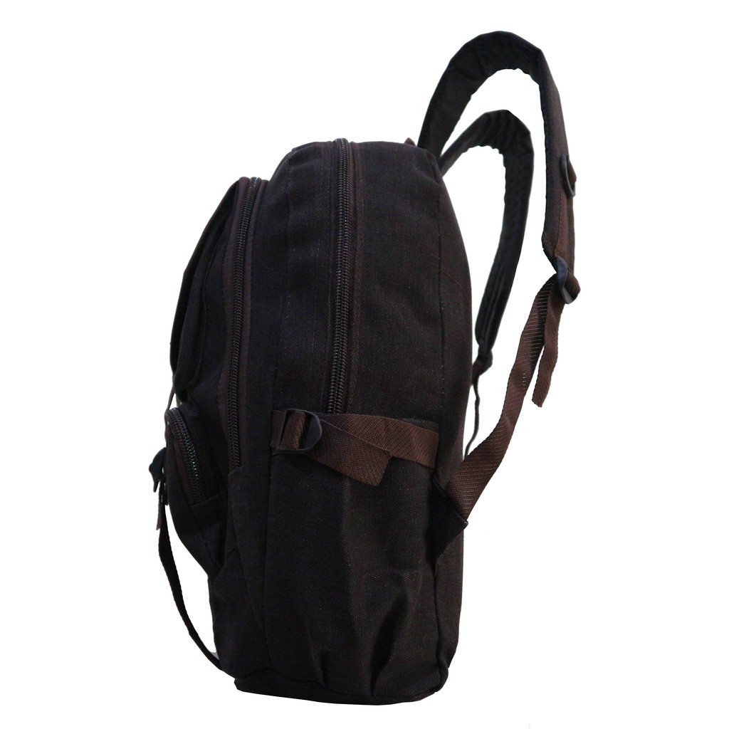 Tas Ransel Backpack Distro Kanvas Guess Warna Coklat Tua Ransel Pria Wanita Keren Bahan Tebal Berkualitas