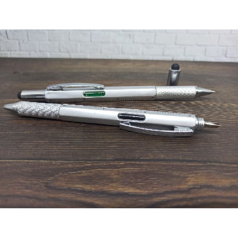 

PENA 5 in 1 MULTIFUNGSI STYLUS + pulpen PENGGARIS + LEVEL + OBENG Screwdriver taffware