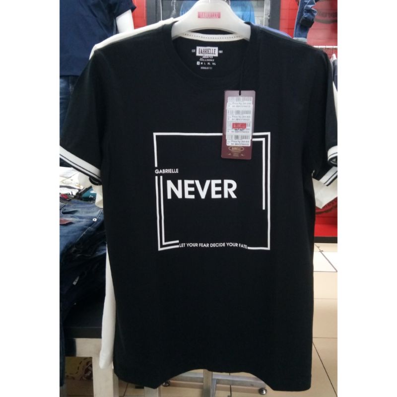 Gabrielle jeans original mens BBHC076A032S Tshirt kaos oblong pria lengan pendek hitam