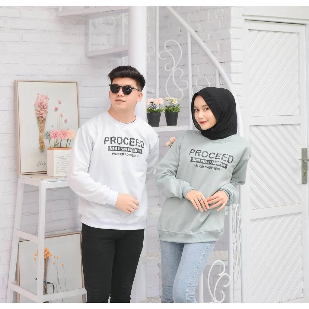 proceed sweater crewneck terbaru wanita pria uptodate