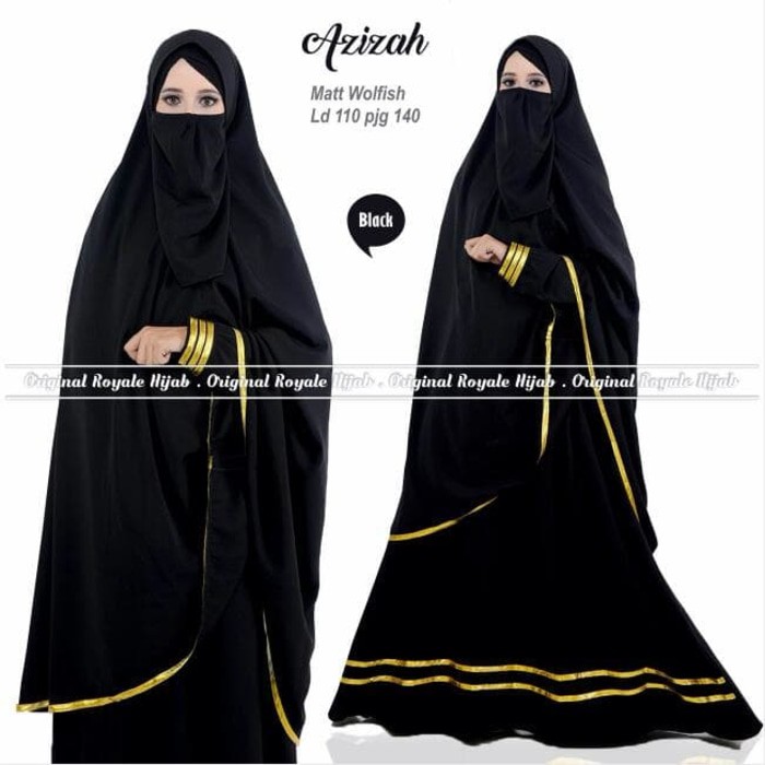 Terbaru Laris Baju Muslim Setelan Cadar Gamis Syari Polos Cantik AZIZAH
