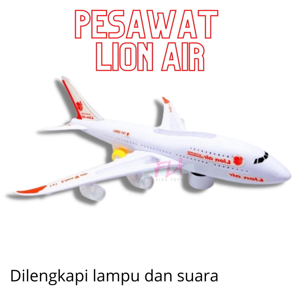 Pesawat mainan anak airbus lion air bump and go