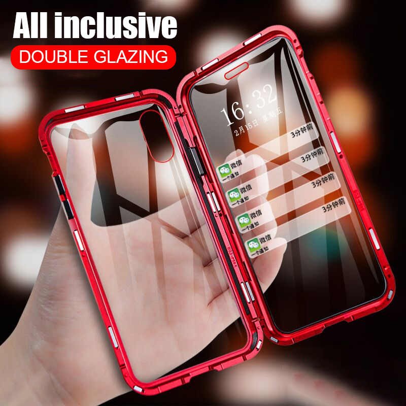 Case Magnetic DEPAN BELAKANG Xiaomi MINOTE 10 / MINOTE 10 PRO Premium Case 2in1 Double Glass