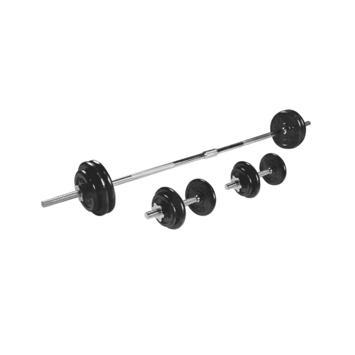 BERWYN DUMBBELL BARBELL SET 50 KG / 50KG (RUBBERISED / LAPISAN KARET)