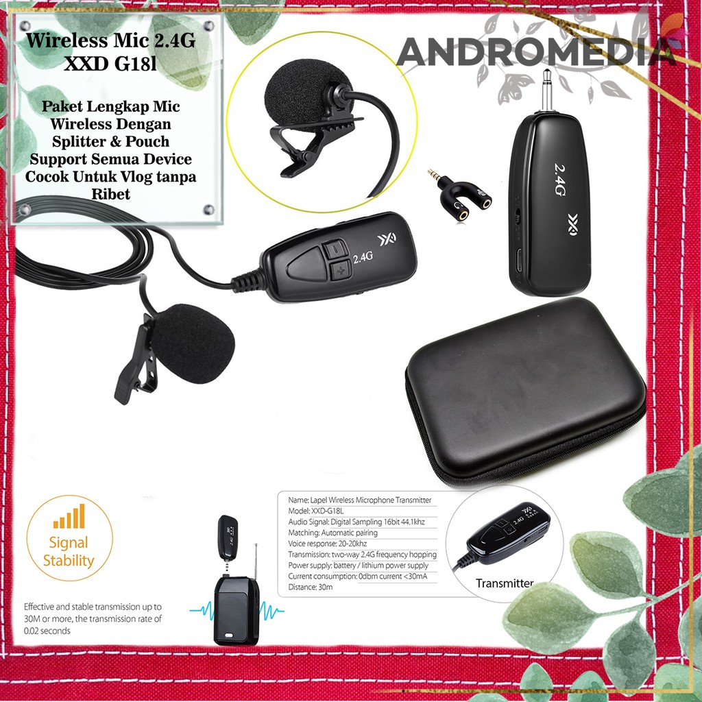 Wireless Microphone XXD G18L Mic Masjid Recording Vlog Youtube