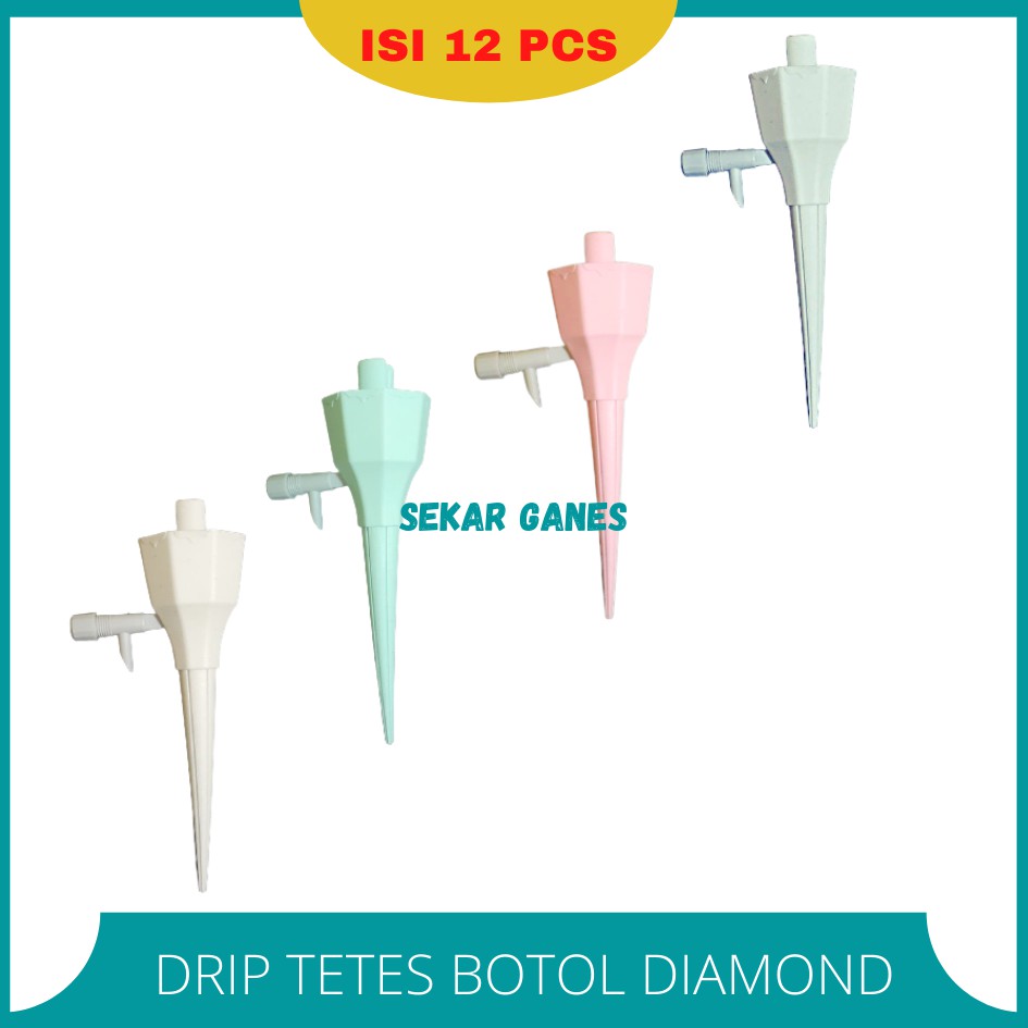 SEKAR LUSINAN 12 Pcs Drip Tetes Diamond Grosir Drip Tetes Air Irigasi Tutup Botol Penyiram Tanaman