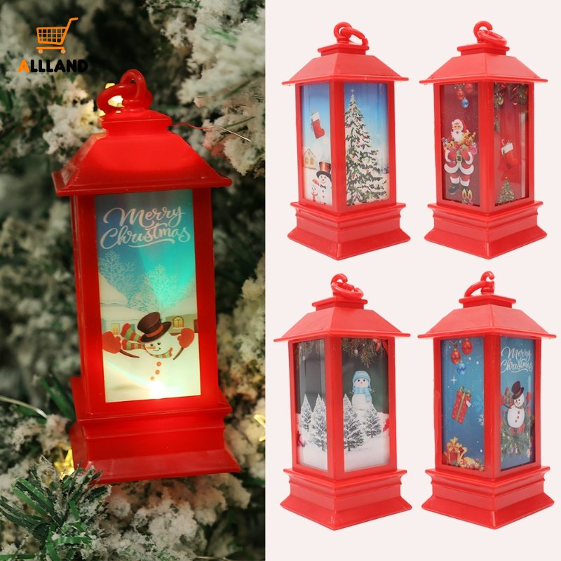 Lampu Lentera Gantung LED Motif Santa Claus Snowman Untuk Dekorasi Pesta Natal