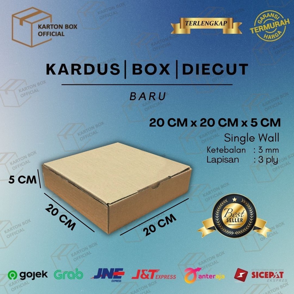 

Kardus Box Die Cut 20x20x5 CM Dus Makanan Pizza Polos