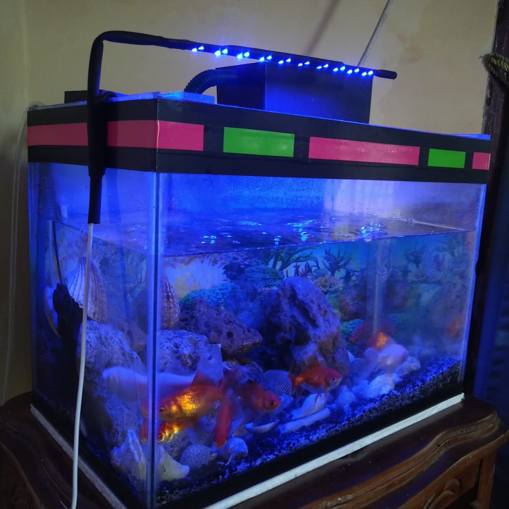 lampu aquarium biru LED smd 10 titik lampu aquarium aquascape