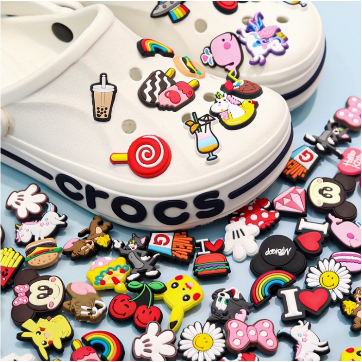 Lucu Mainan Drop Plastik Gesper Sepatu 3D Timbul Non-Isolasi Perekat DIY Lubang Sandal Kreatif Gespe