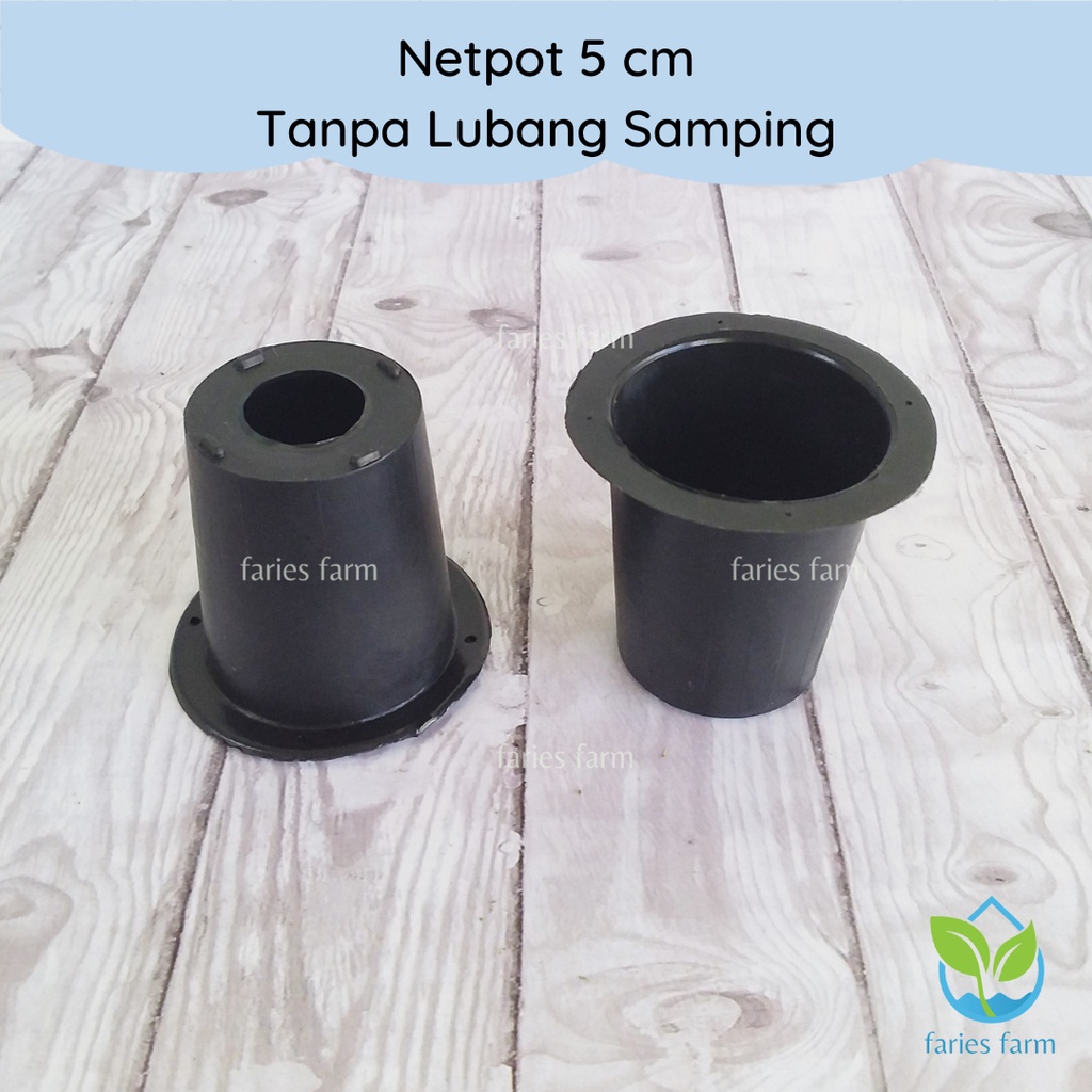 Netpot Hidroponik tanpa lubang samping 5 cm hitam Net pot polos