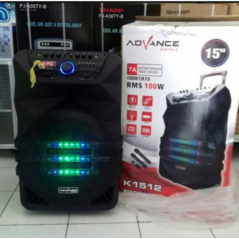 SPEAKER BLUETOOTH WIRELESS ADVANCE 15 INCH 2 MIC K 1512