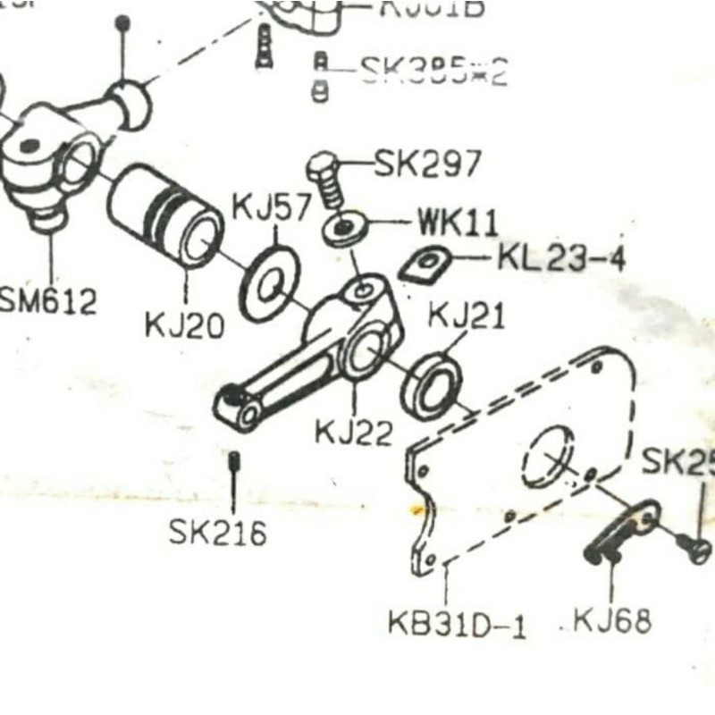 KB61D-1 Penutup Ayunan Looper Atas - Mesin Obras 747