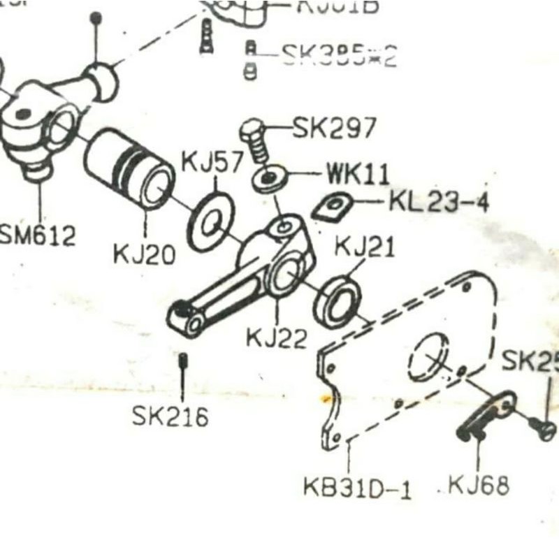 KB61D-1 Penutup Ayunan Looper Atas - Mesin Obras 747