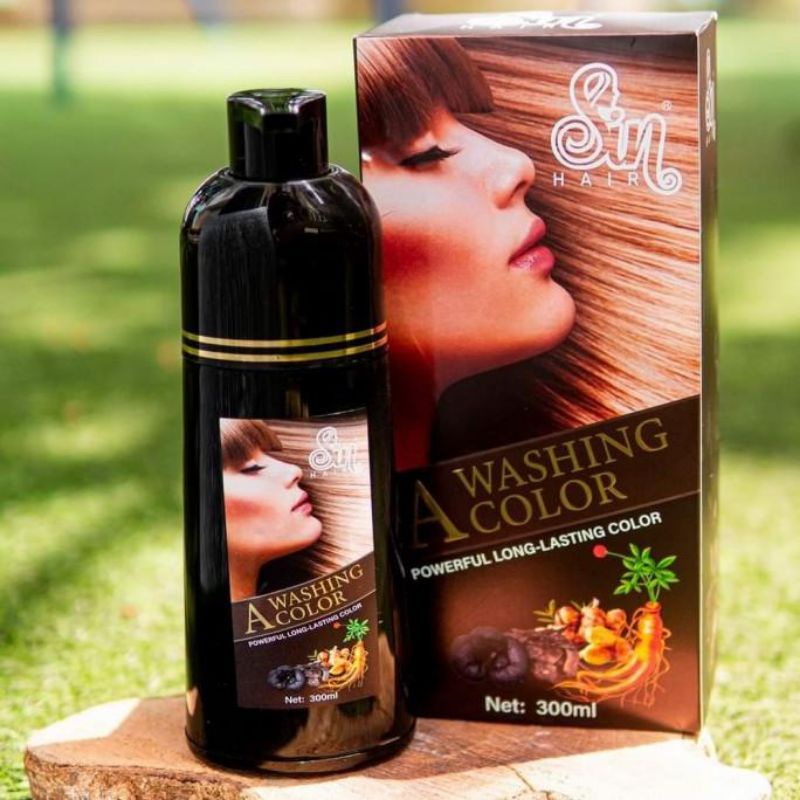 Sin Hair Shampoo Pewarna Rambut Herbal No 1 di Jepang Coklat Brown Anti Uban Original 300 ml