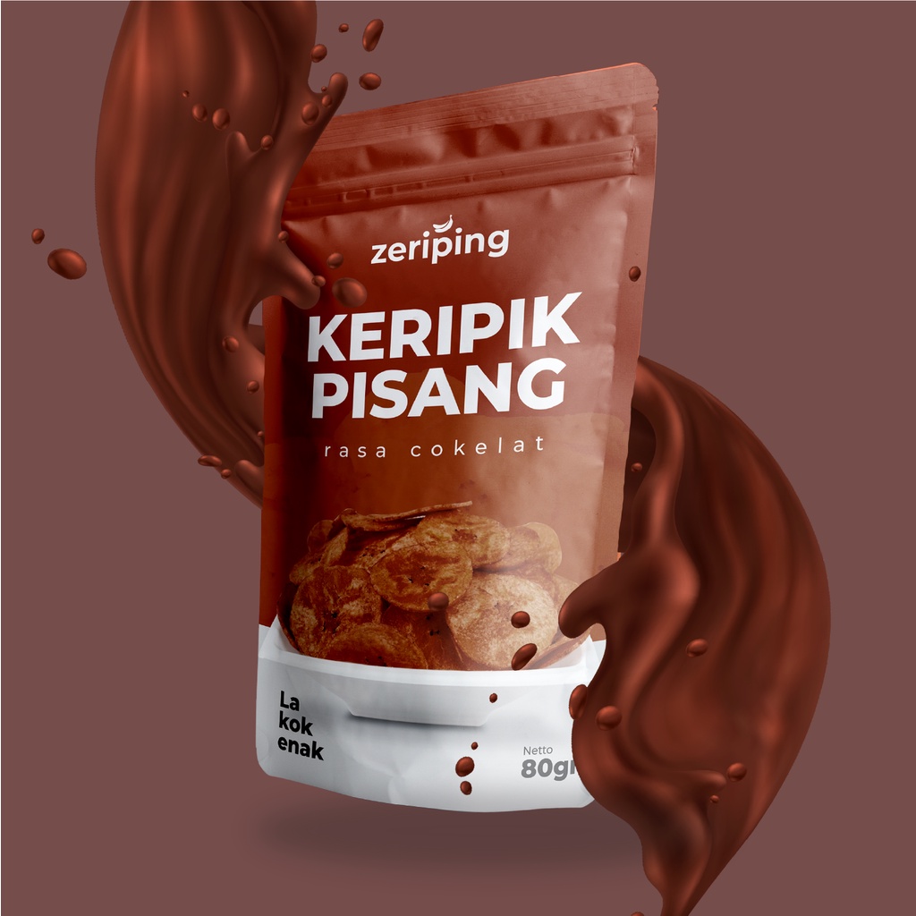 

Zeriping Keripik Pisang Rasa Cokelat - Kripik Pisang Coklat Bumbu Tebal dan Renyah