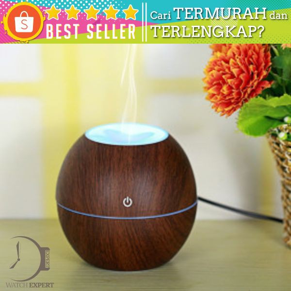 Taffware Ultrasonic Humidifier Aroma Essential Oil Diffuser Wood Design 130ml - NM007 - Wooden