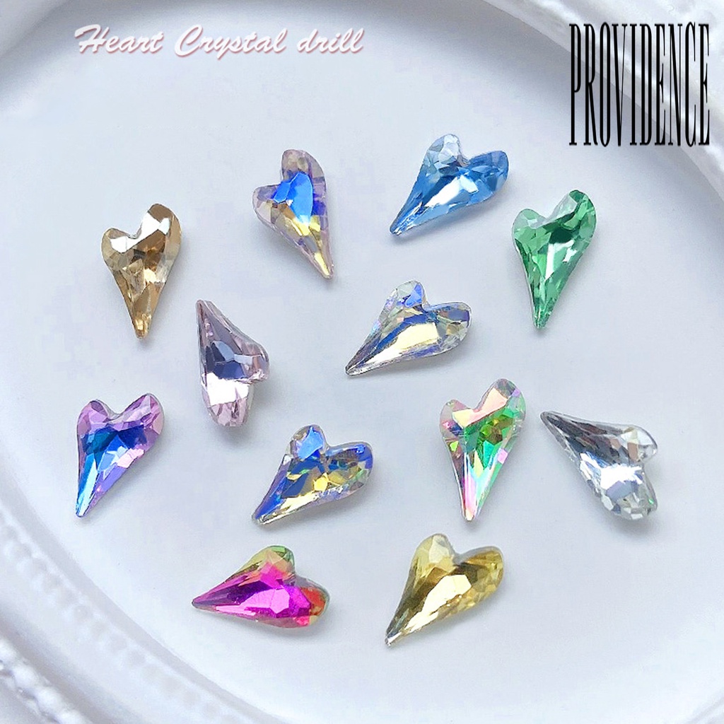 Providence 10Pcs / Set Ornamen Kristal Imitasi 3D Bentuk Asimetris Untuk Dekorasi Nail Art Charms