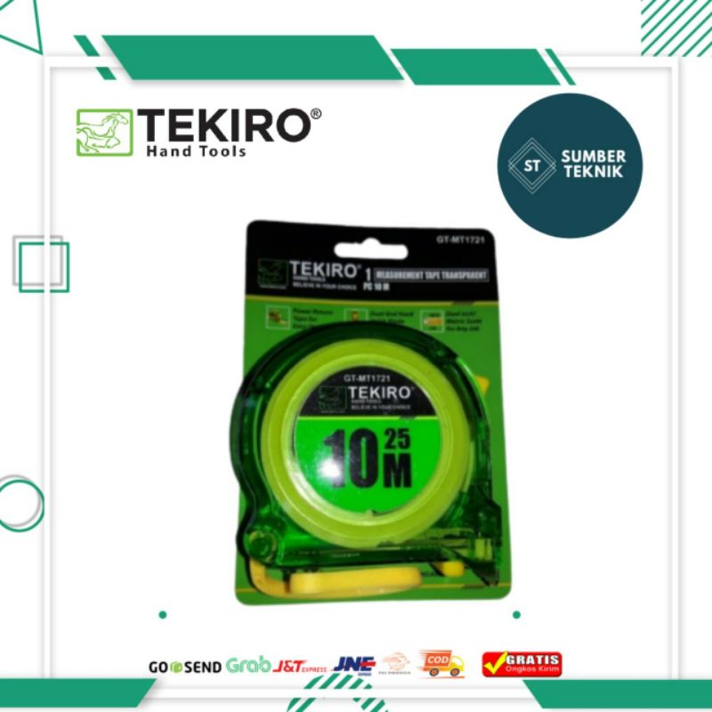 Meteran Tekiro 10 Meter Transparan