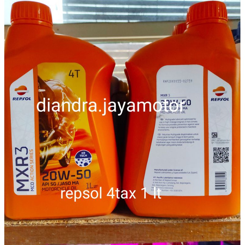 repsol 4 tax 1 lt sae 20-50 for all motor