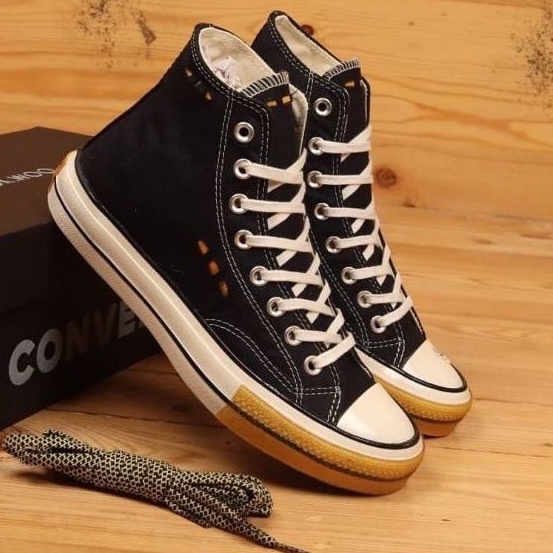 SEPATU CONVERSE 70S HIGH DR.WOO BLACK SUNSET GOLD UNISEX 100% PREMIUM BNIB/GRADE ORIGINAL MADE IN VI