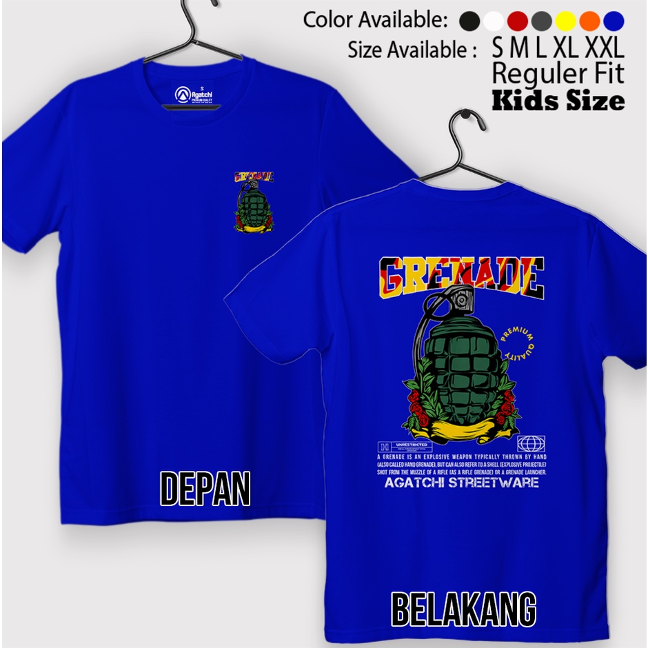 Baju Kaos Atasan Anak Laki-Laki Streetware Agatchi Grenade