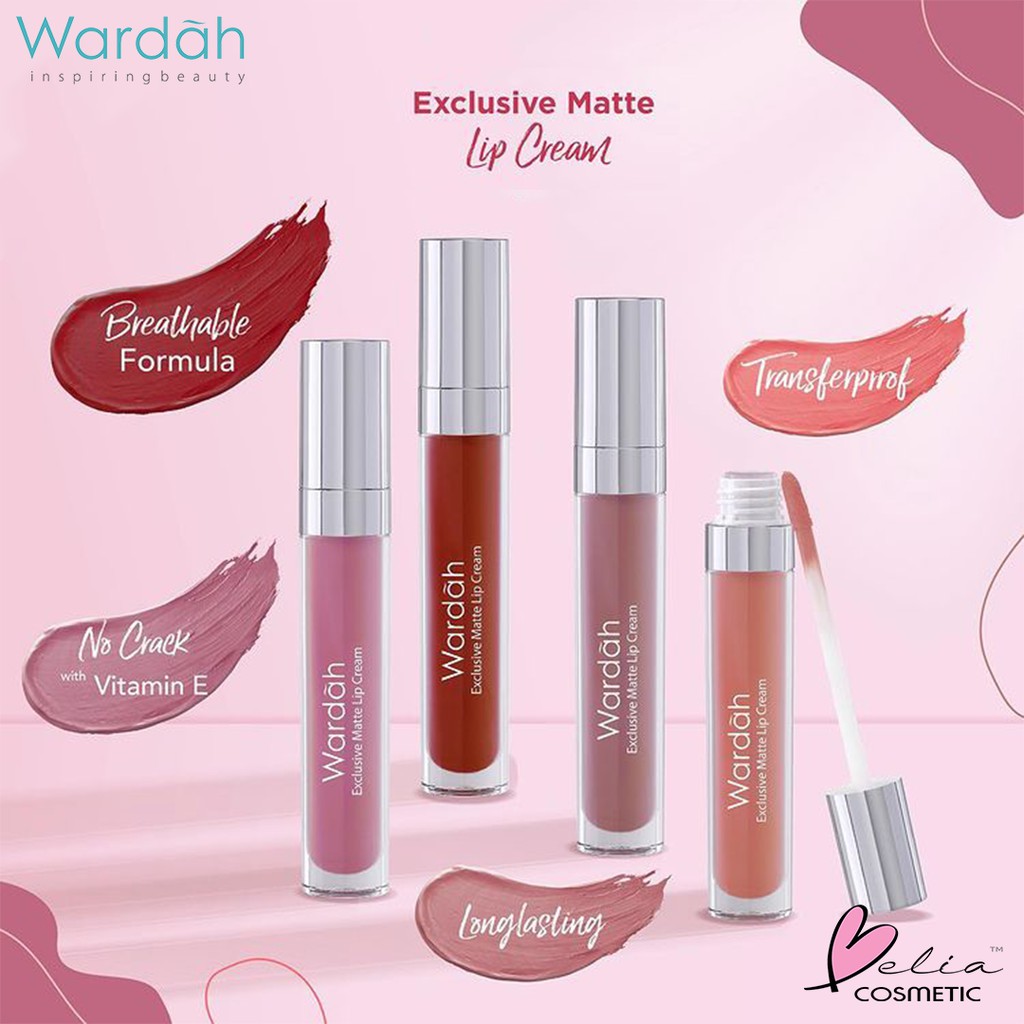 ❤ BELIA ❤ WARDAH Matte Lip Cream | Non Dry Formula, High Pigmented, SPF 20 PA++ | Moist Lip Cream | Matte | Melembabkan | Tekstur Velvety | Halus | No Cracking